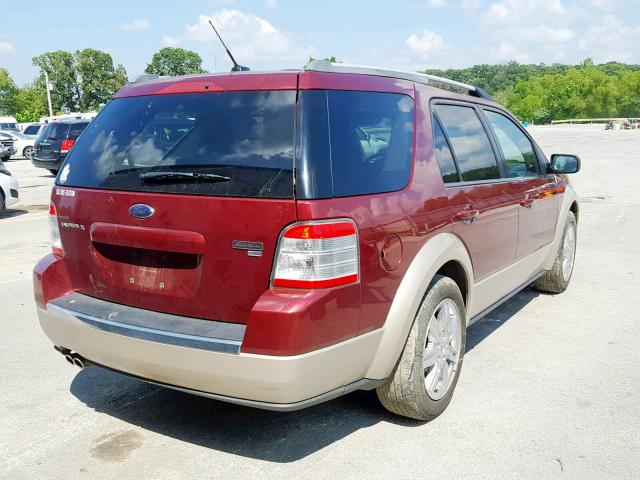 1FMDK08W78GA44922 - 2008 FORD TAURUS X E MAROON photo 4