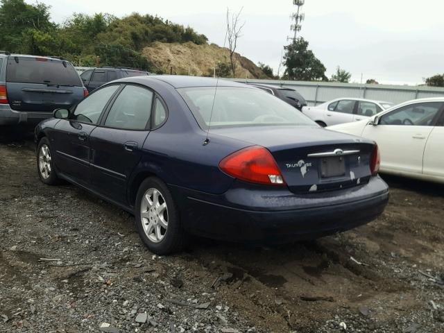 1FAFP5521YA140521 - 2000 FORD TAURUS SES BLUE photo 3