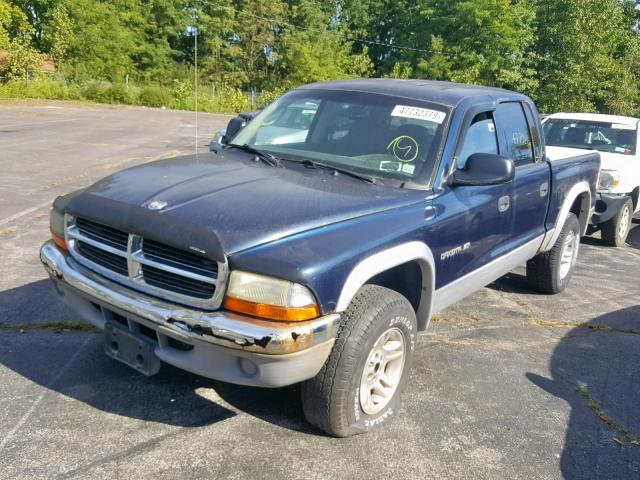 1B7HG2AN01S323362 - 2001 DODGE DAKOTA QUA BLUE photo 2