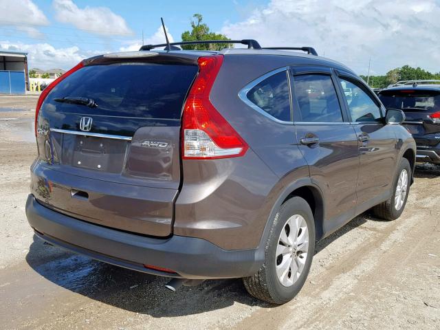 2HKRM4H75EH681254 - 2014 HONDA CR-V EXL BROWN photo 4