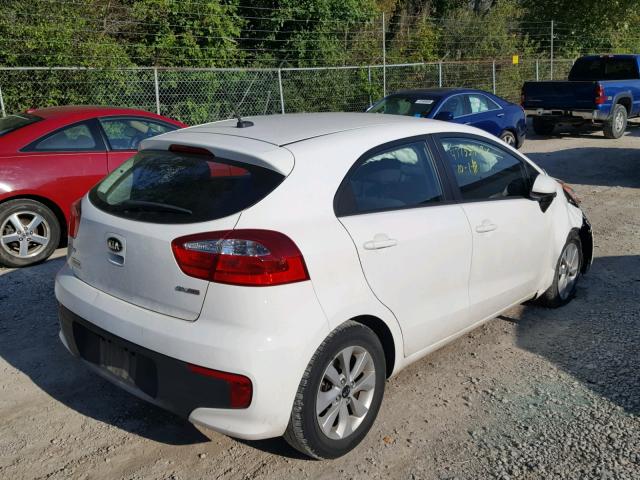 KNADN5A32G6675104 - 2016 KIA RIO EX WHITE photo 4