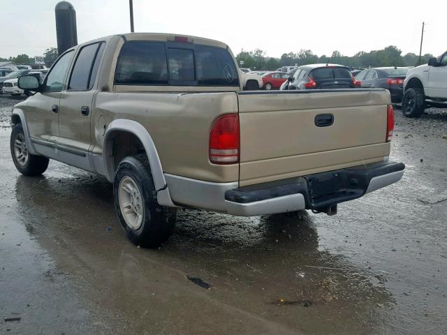 1B7HL48NX2S524944 - 2002 DODGE DAKOTA QUA TAN photo 3