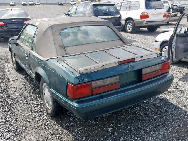 1FACP44M0NF172021 - 1992 FORD MUSTANG LX GREEN photo 3