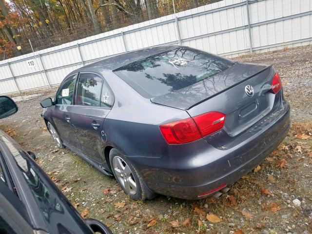 3VW1K7AJ8EM401067 - 2014 VOLKSWAGEN JETTA BASE GRAY photo 3