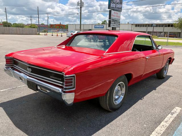136177B200784 - 1967 CHEVROLET CHEVELL SS RED photo 4