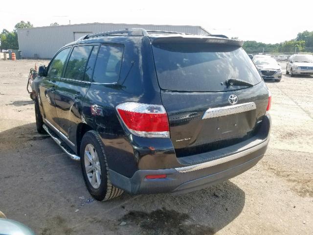 5TDBK3EHXBS049435 - 2011 TOYOTA HIGHLANDER BLACK photo 3