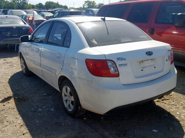 KNADH4A33A6645473 - 2010 KIA RIO LX WHITE photo 3