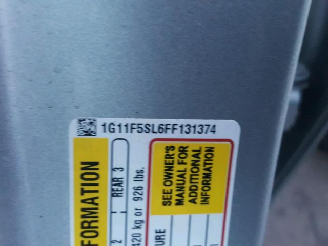 1G11F5SL6FF131374 - 2015 CHEVROLET MALIBU LTZ 银色 照片 10