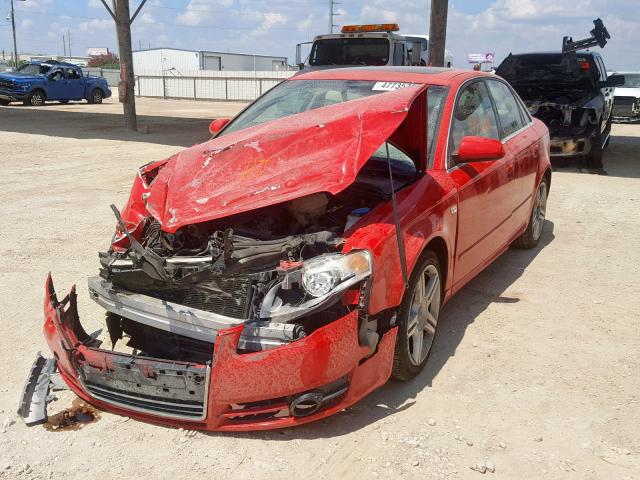 WAUAF78E98A074810 - 2008 AUDI A4 2.0T RED photo 2