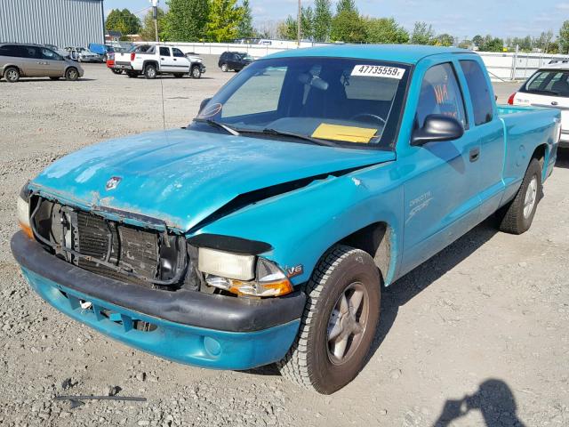 1B7GL22X8WS691416 - 1998 DODGE DAKOTA BLUE photo 2