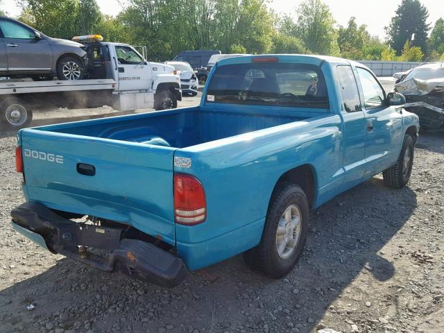 1B7GL22X8WS691416 - 1998 DODGE DAKOTA BLUE photo 4