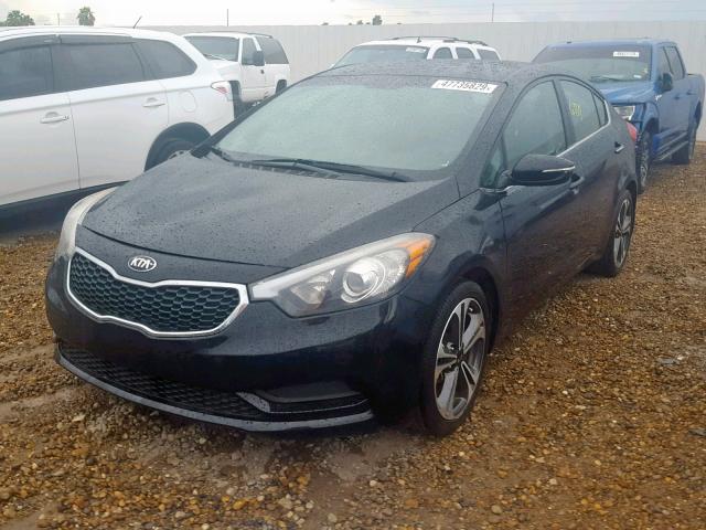 KNAFX4A84E5152839 - 2014 KIA FORTE EX BLACK photo 2