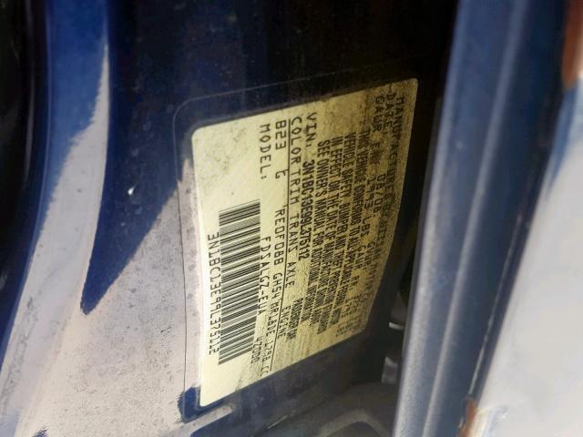 3N1BC13E99L375112 - 2009 NISSAN VERSA S BLUE photo 10