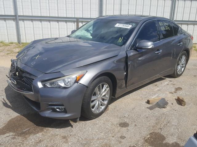 JN1BV7AP2EM673308 - 2014 INFINITI Q50 BASE GRAY photo 2