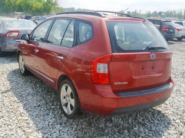 KNAFG526087190354 - 2008 KIA RONDO LX RED photo 3