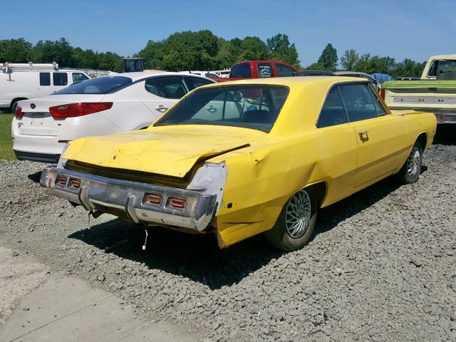 LH23C2B466200 - 1972 DODGE DART YELLOW photo 4