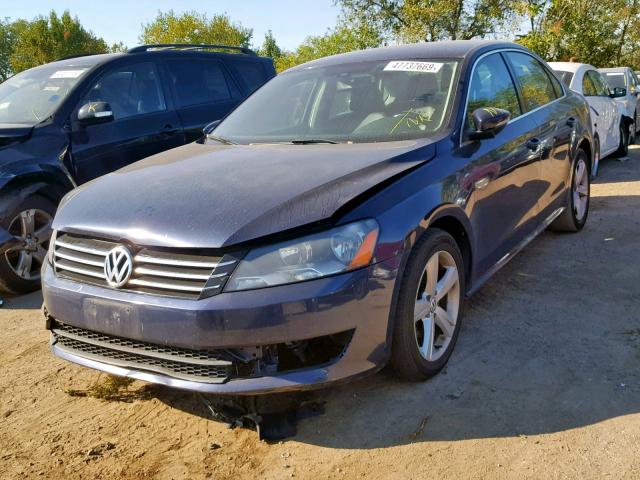 1VWBP7A34CC096138 - 2012 VOLKSWAGEN PASSAT SE BLUE photo 2