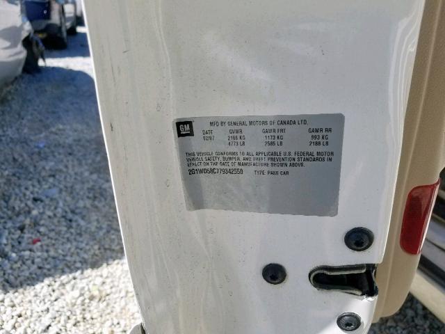 2G1WD58C779342550 - 2007 CHEVROLET IMPALA SUP 白色 照片 10