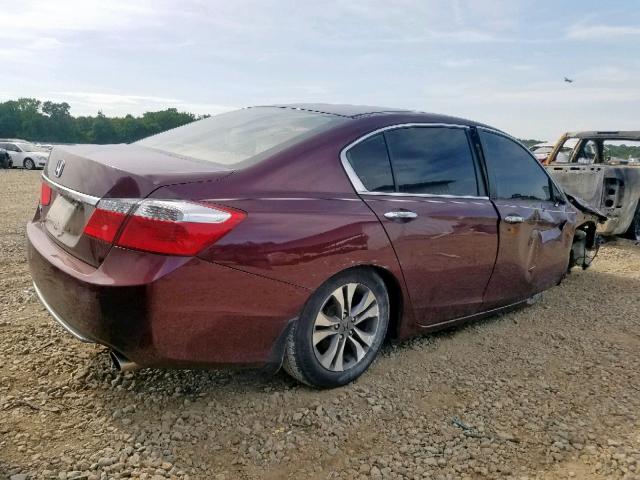 1HGCR2F38FA086629 - 2015 HONDA ACCORD LX MAROON photo 4