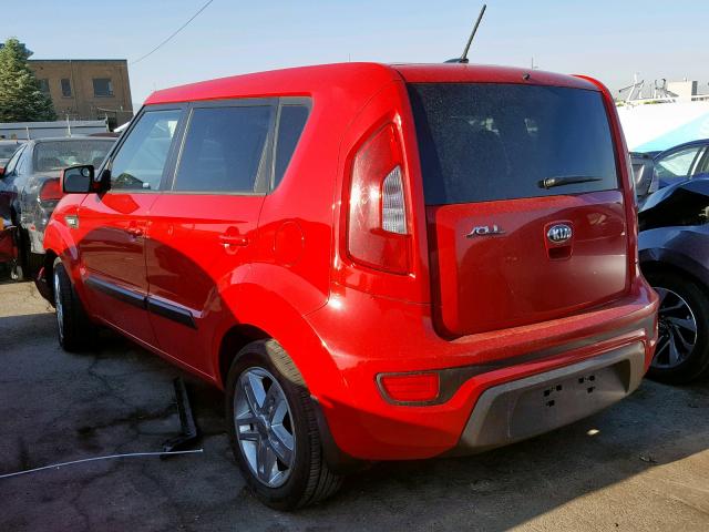 KNDJT2A50D7574175 - 2013 KIA SOUL RED photo 3