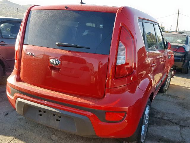 KNDJT2A50D7574175 - 2013 KIA SOUL RED photo 4