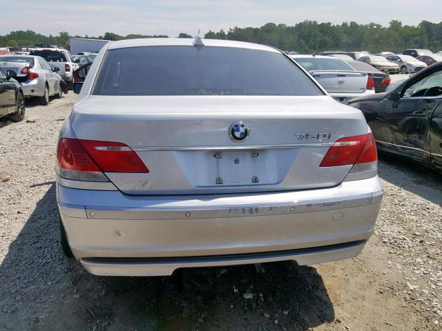 WBAHL83596DT04295 - 2006 BMW 750 I SILVER photo 9