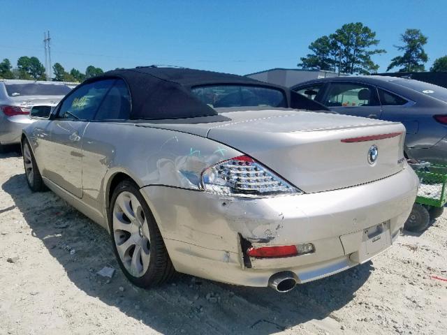 WBAEK134X6CN75456 - 2006 BMW 650 I SILVER photo 3