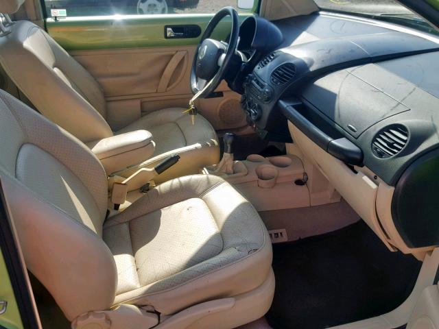 3VWCT21C21M401764 - 2001 VOLKSWAGEN NEW BEETLE მწვანე ფოტო 5
