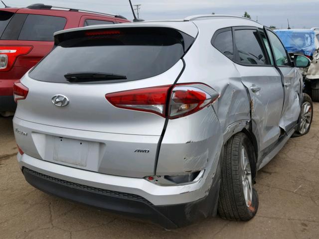 KM8J3CA48HU388447 - 2017 HYUNDAI TUCSON LIM SILVER photo 4