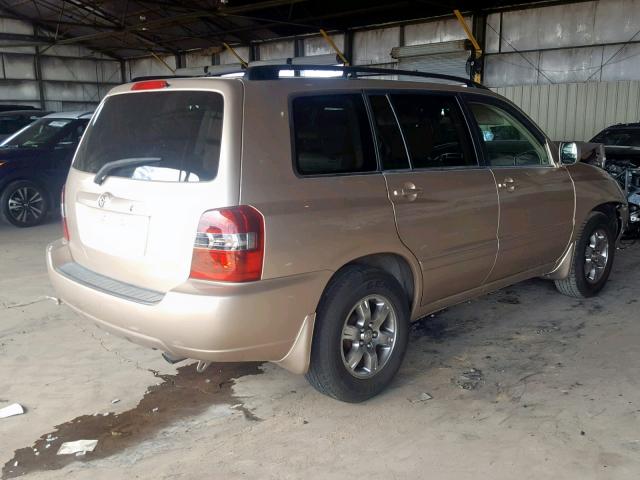 JTEDP21A640007052 - 2004 TOYOTA HIGHLANDER TAN photo 4