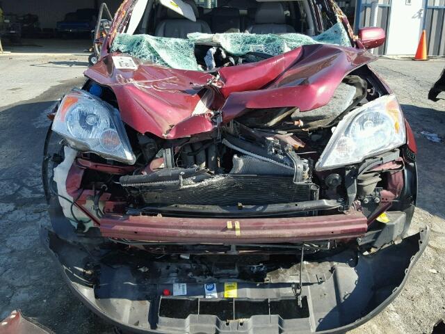 5J6RE48707L016364 - 2007 HONDA CR-V EXL MAROON photo 9