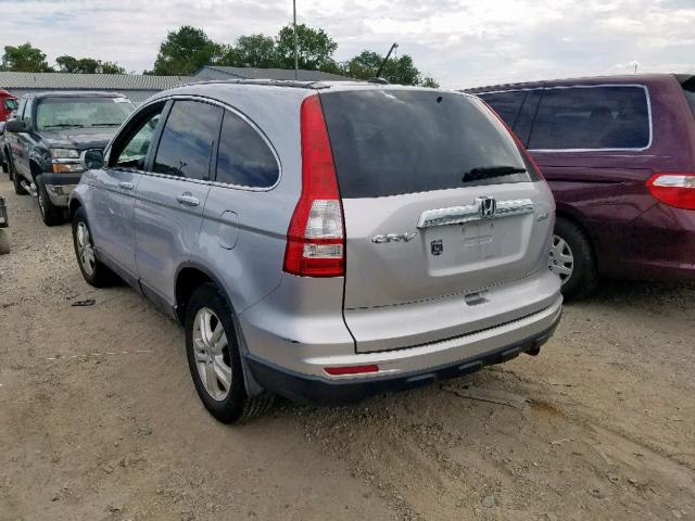 5J6RE4H71AL076791 - 2010 HONDA CR-V EXL SILVER photo 3