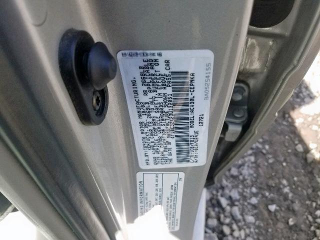 4T1BE32K23U132051 - 2003 TOYOTA CAMRY LE SILVER photo 10