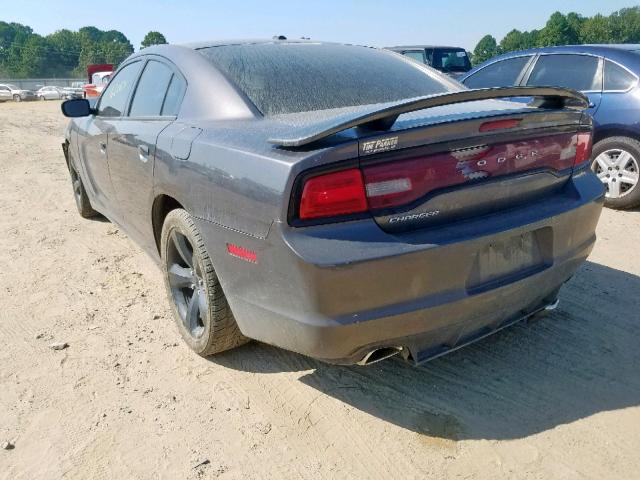 2C3CDXHG8EH349636 - 2014 DODGE CHARGER SX GRAY photo 3