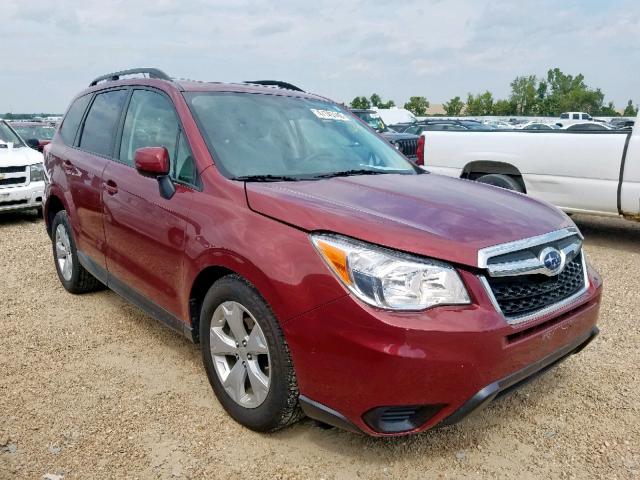 JF2SJADC7FH483417 - 2015 SUBARU FORESTER 2 RED photo 1