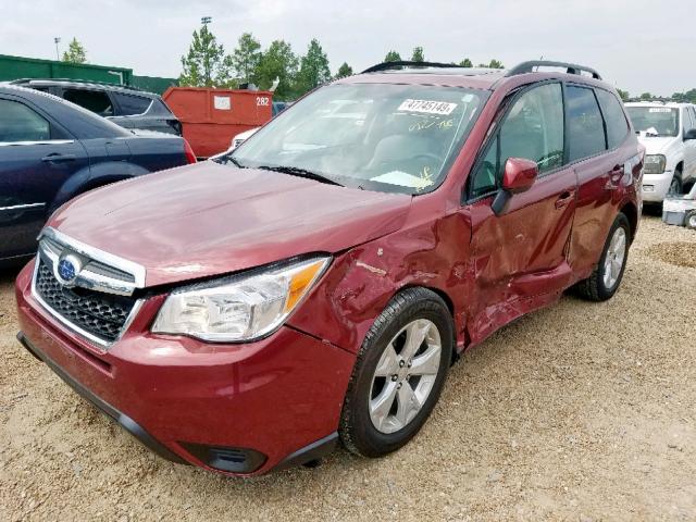 JF2SJADC7FH483417 - 2015 SUBARU FORESTER 2 RED photo 2