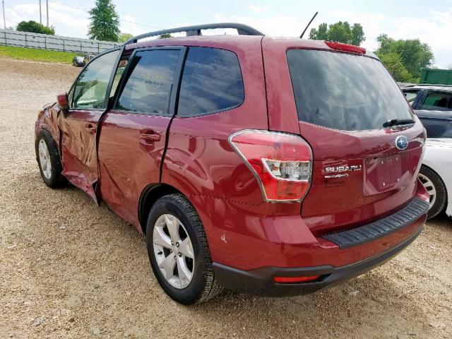 JF2SJADC7FH483417 - 2015 SUBARU FORESTER 2 RED photo 3