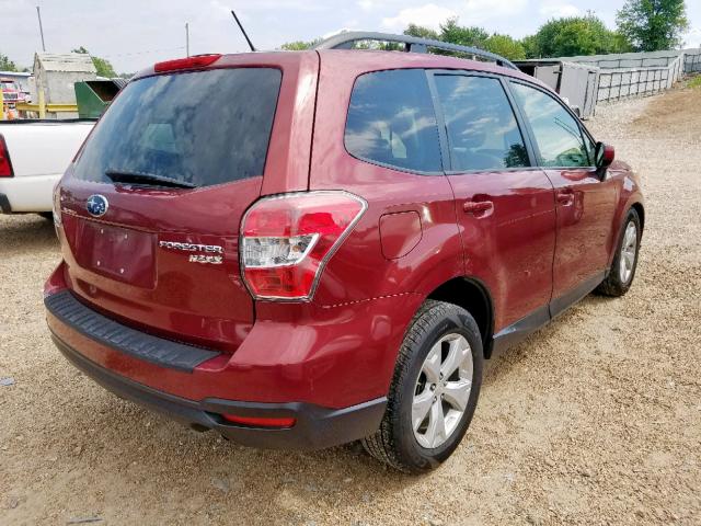 JF2SJADC7FH483417 - 2015 SUBARU FORESTER 2 RED photo 4