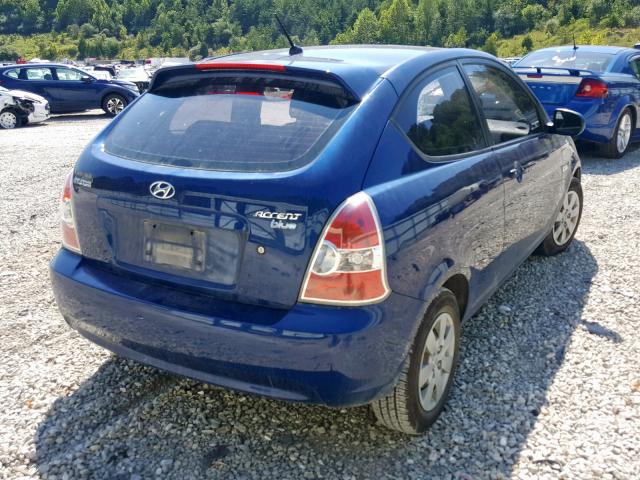 KMHCM3AC7AU165965 - 2010 HYUNDAI ACCENT BLU BLUE photo 4