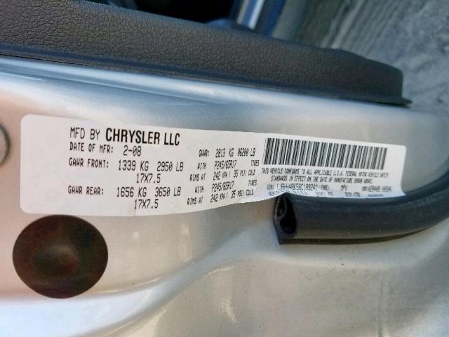 1J8HH48K58C189241 - 2008 JEEP COMMANDER 灰色 照片 10