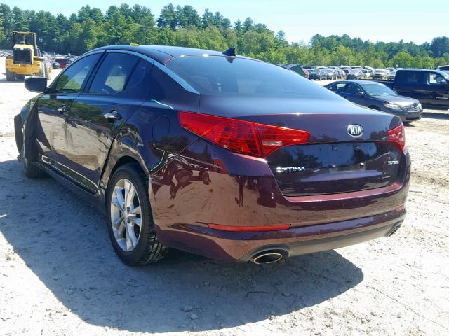 5XXGN4A71DG226331 - 2013 KIA OPTIMA EX BURGUNDY photo 3