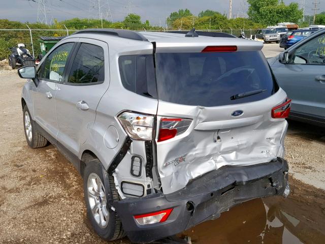 MAJ6P1ULXJC171120 - 2018 FORD ECOSPORT S SILVER photo 3