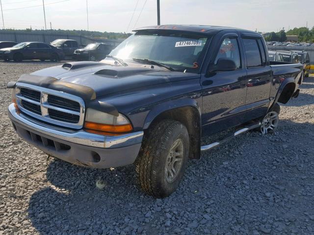 1D7HG48N14S720817 - 2004 DODGE DAKOTA QUA BLUE photo 2