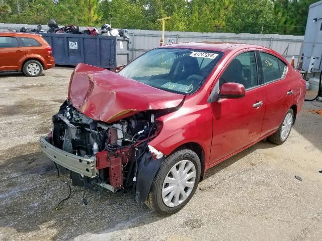 3N1CN7APXEL808372 - 2014 NISSAN VERSA S RED photo 2