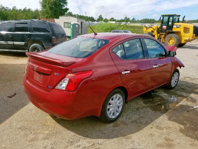 3N1CN7APXEL808372 - 2014 NISSAN VERSA S RED photo 4