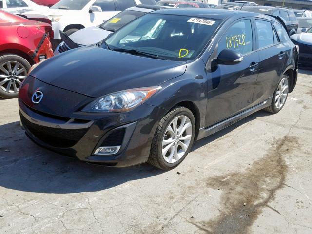 JM1BL1H55A1138330 - 2010 MAZDA 3 S BLACK photo 2