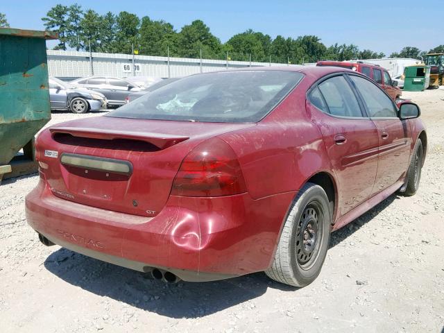 2G2WP522041146379 - 2004 PONTIAC GRAND PRIX BURGUNDY photo 4