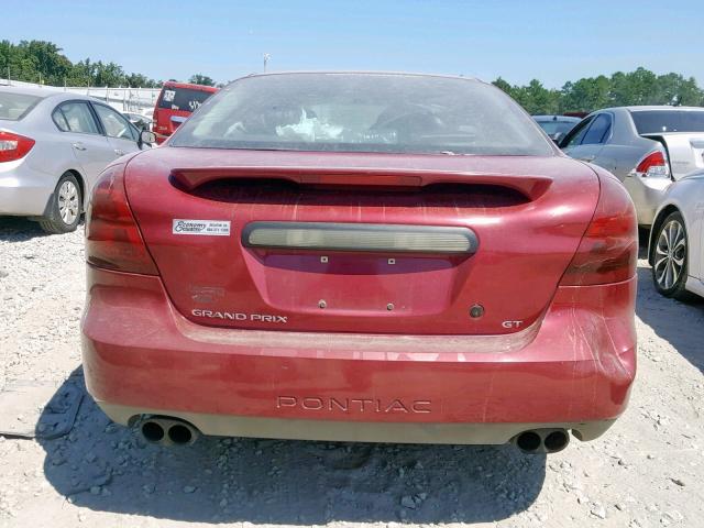 2G2WP522041146379 - 2004 PONTIAC GRAND PRIX BURGUNDY photo 9