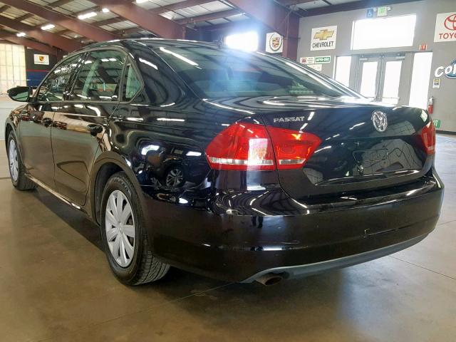 1VWAP7A37CC007464 - 2012 VOLKSWAGEN PASSAT S BLACK photo 3