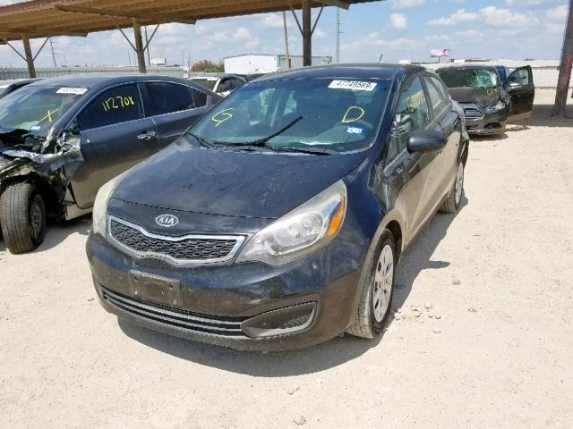 KNADN4A35C6070627 - 2012 KIA RIO EX BLACK photo 2